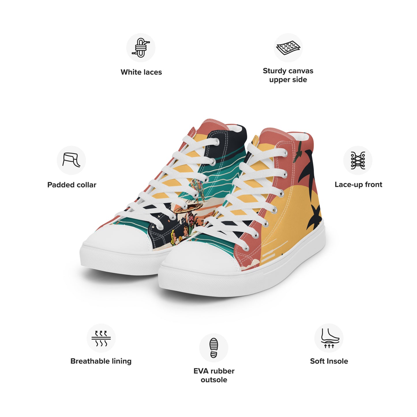 Women’s high top canvas shoes