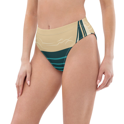 Recycled high-waisted bikini bottom