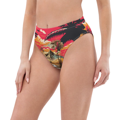 Recycled high-waisted bikini bottom