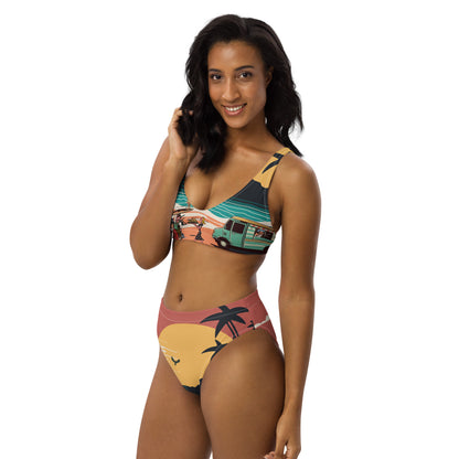 Recycled high-waisted bikini