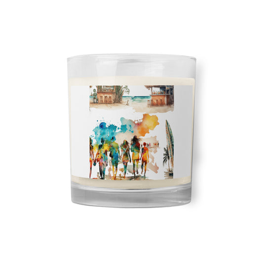 Glass jar soy wax candle