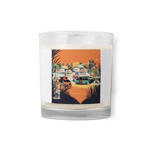 Glass jar soy wax candle