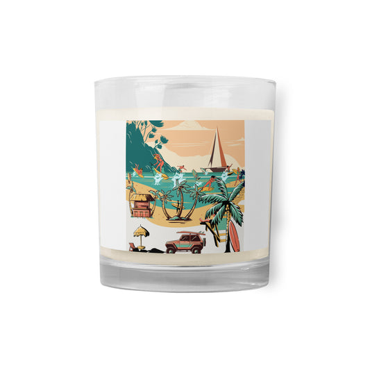 Glass jar soy wax candle