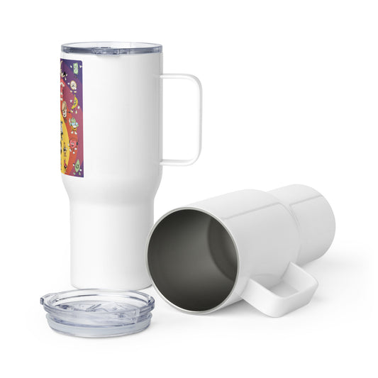 Travel mug with a handle