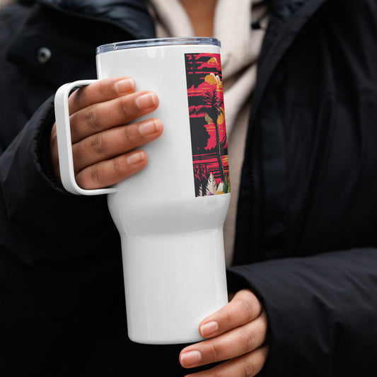 Travel mug with a handle